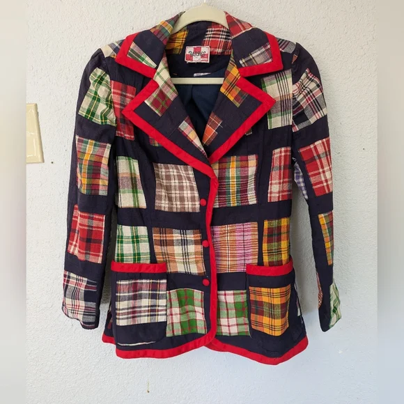 1970s Patches Patchwork Cotton Blazer